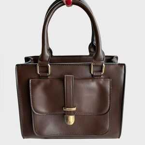 Vegan Leather Tote Crossbody Handbag